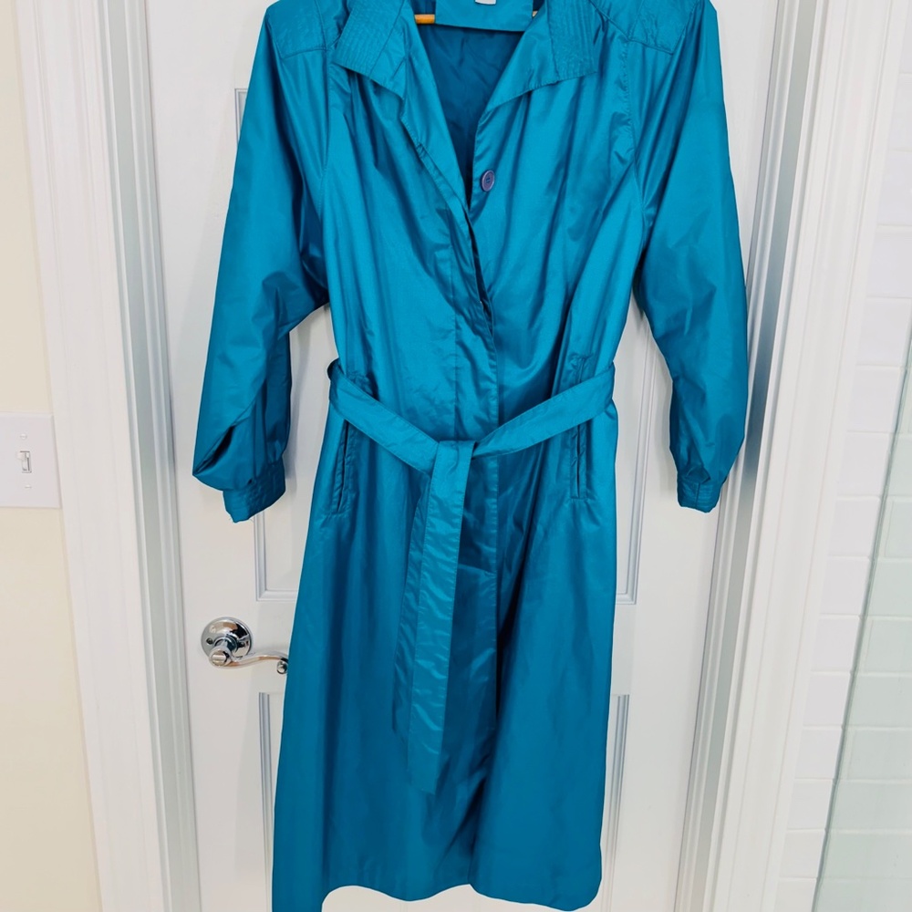 Chic Teal Trench Coat